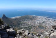 View over Cape Town with Lion's Head from Table Mountain, South Africa