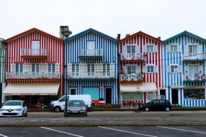 Palheiros, Striped houses, Costa Nova do Prado, Costa Nova beach, Silver Coast, Aveiro river, Rio de Aveiro, Portugal
